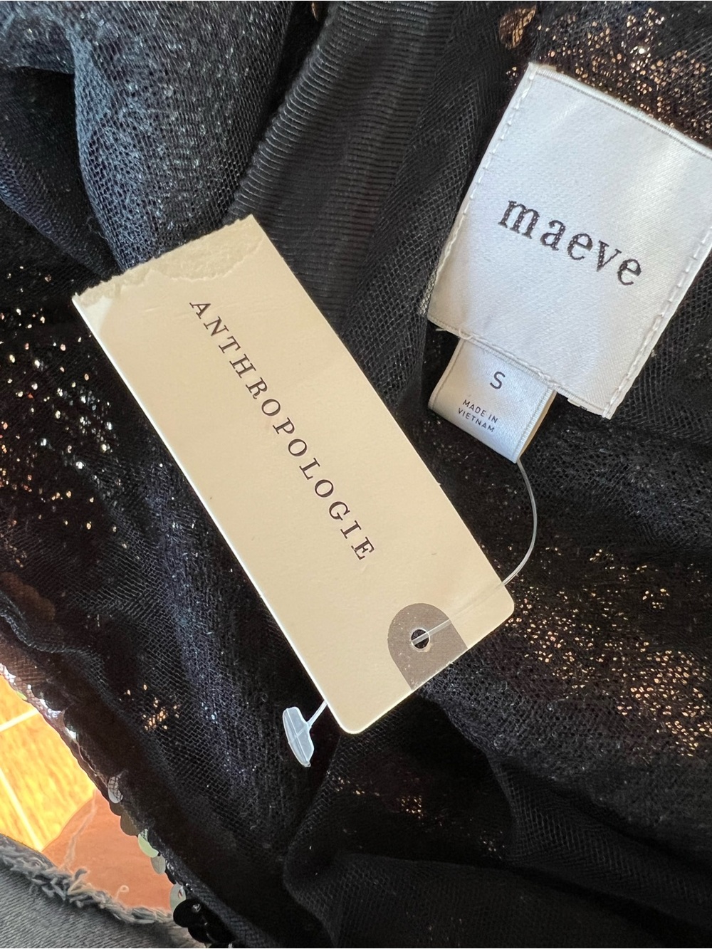 Anthropologie Maeve Sequin Striped Top - Picture 8 of 8